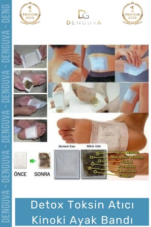 #DetoxBandı Kinoki Ayak Bandı Vücut Detoksu Sağlık Ağır Metal Detox Bandı Toksin Atıcı 10 Adet