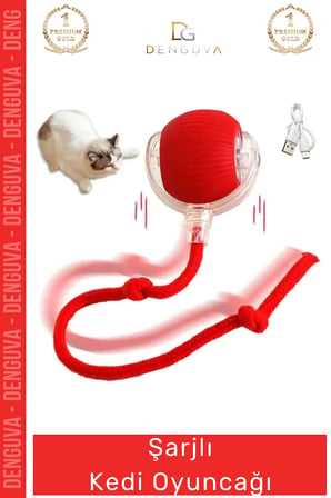 #KediOyuncağı İnteraktif Titreşimli Hareketli İpli Dayanıklı Avcı İçgüdüsü Şarjlı Kedi Oyuncağı