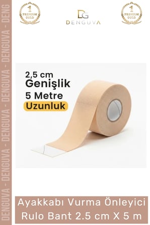 Özel Üretim Topuk Koruyucu Konforlu Esnek Ayak Sağlığı Ayakkabı Vurma Önleyici Rulo Bant 2.5 cm X 5 m