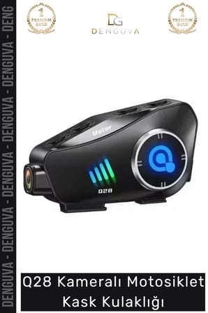 #Kulaklık 1080P HD Bluetooth Intercom Gürültü Engelleme Su Geçirmez Q28 Kameralı Motosiklet Kask Kulaklığı