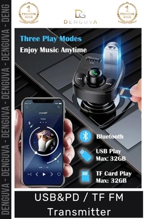 Araç İçi Hızlı Şarj Bluetooth Dijital Ekran Pratik Müzik Telefon QC 3.1A USB &PD /TF FM Transmitter