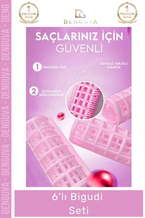 #BigudiSeti Hacimli Belirgin Bukleler Isı Kullanmadan Pratik Saç Şekillendirme 6'lı Bigudi Seti