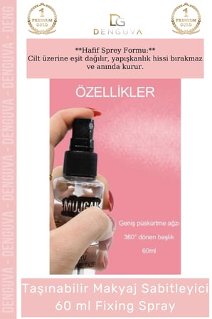#MakyajSabitleyici Gün Boyu Kalıcı Taze Görünüm Nem Dengeleyici Pürüzsüz Makyaj Sabitleyici Sprey