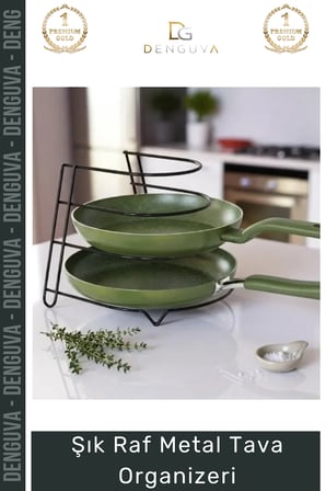 #Organizer Mutfak Dolabı İçi Çok Katlı Yer Tasarrufu Sağlayan Dayanıklı Siyah Modern Şık Raf Metal Tava Organizeri