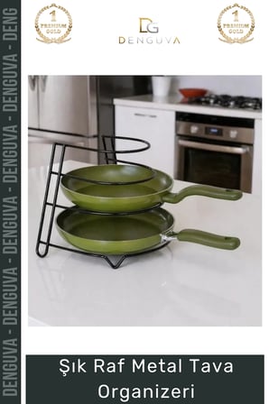 #Organizer Mutfak Dolabı İçi Çok Katlı Yer Tasarrufu Sağlayan Dayanıklı Siyah Modern Şık Raf Metal Tava Organizeri