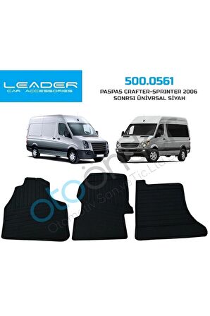 Volkswagen Crafter Paspas Kauçuk Araca Özel 2006 Ve Sonrası Siyah