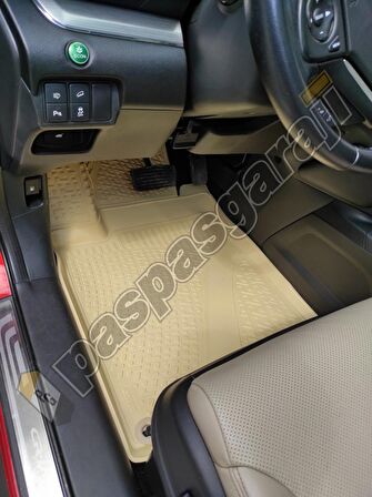Honda CR-V 2012-2018 Arası Bej 3D Havuzlu Paspas