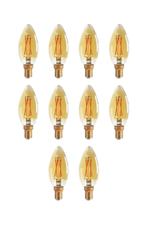 10 ADET 4w E14 2700k Amber Rustik Buji Led Ampul Ct-4280