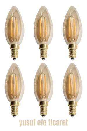 10 ADET 4w E14 2700k Amber Rustik Buji Led Ampul Ct-4280