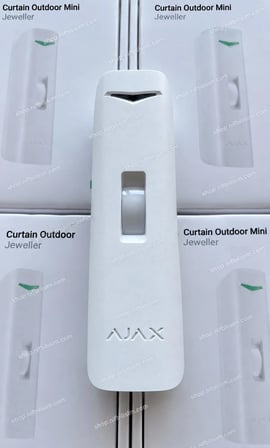 Ajax Curtain Outdoor Mini Jeweller Kablosuz Perde Tipi Hareket Dedektörü Beyaz