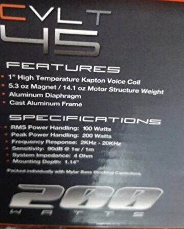 CADENCE Cvlt-45 1 takım 2 adet