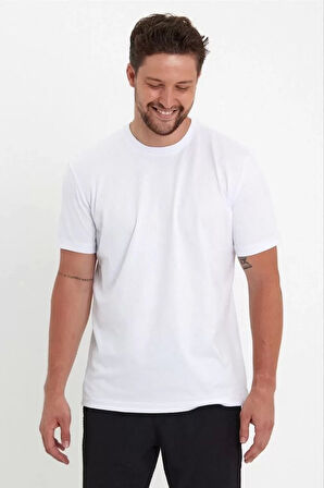 Erkek 24/1 Düz A Kalite Oversize T-shirt - Beyaz