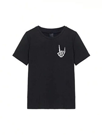 Erkek Baskılı Oversize T-shirt - Siyah