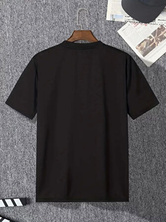 20/1 Penye Compack I TRIED TO WARN YOU. Baskılı Oversize Bisiklet Yaka T-shirt - Siyah