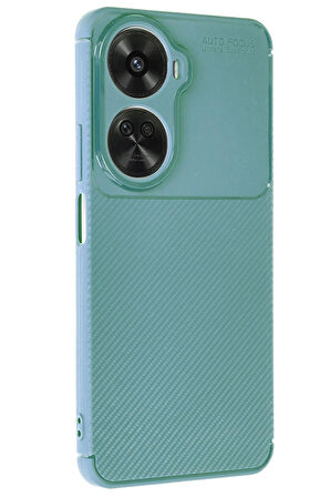 Huawei Nova 12 SE Kılıf Auto Focus Karbon Kapak - Koyu Yeşil