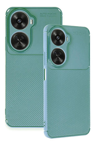 Huawei Nova 12 SE Kılıf Auto Focus Karbon Kapak - Koyu Yeşil