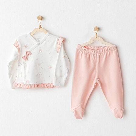 Lenaca Andywawa Ac25508 Sıde Snap Set Love Family 2'li Zıbın Set Salmon