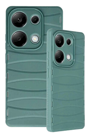 Xiaomi Redmi Note 13 Pro 4G Kılıf Bibercas Silikon Kapak - Koyu Yeşil