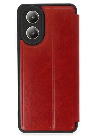 Oppo A38 Kılıf Flip Cover - Kırmızı