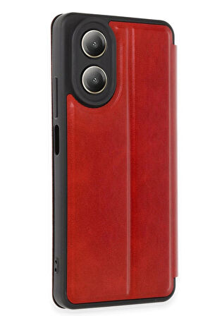 Oppo A38 Kılıf Flip Cover - Kırmızı