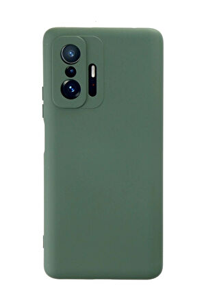 Xiaomi Mi 11T Pro Kılıf Nano içi Kadife Silikon - Koyu Yeşil