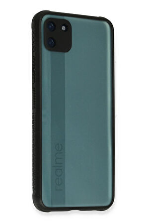 Realme C11 Kılıf Miami Şeffaf Silikon - Siyah