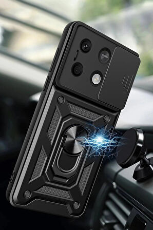 Xiaomi Poco X6 Pro Kılıf Pars Lens Yüzüklü Silikon - Yeşil