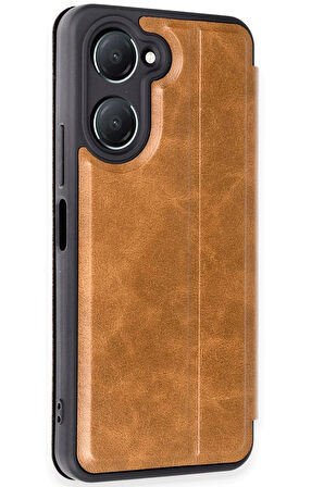 Vivo Y18 Kılıf Flip Cover - Taba