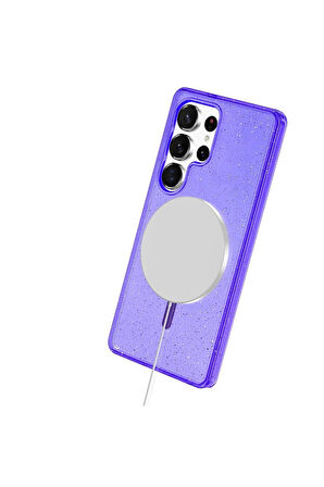 Samsung Galaxy S23 Ultra Kılıf Glow Magsafe Kapak - Turuncu