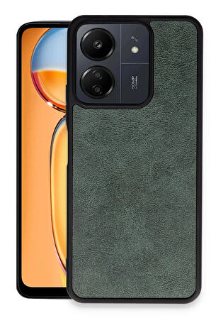 Xiaomi Redmi 13C Kılıf Aras Deri Kapak - Koyu Yeşil