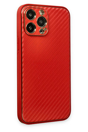 iPhone 13 Pro Max Kılıf Coco Karbon Silikon - Kırmızı
