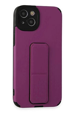 iPhone 14 Plus Kılıf Mega Standlı Silikon - Mor