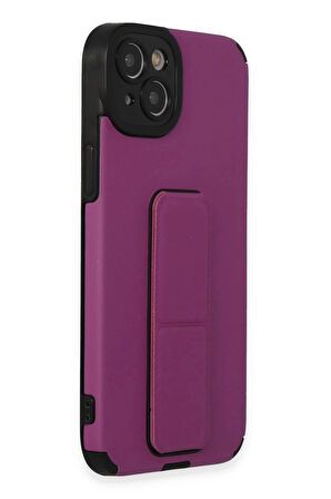 iPhone 14 Plus Kılıf Mega Standlı Silikon - Mor