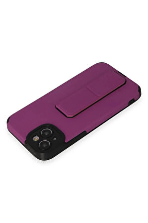 iPhone 14 Plus Kılıf Mega Standlı Silikon - Mor