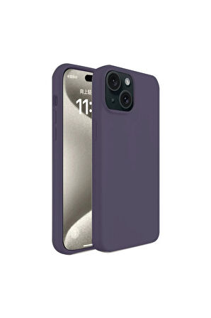iPhone 15 Kılıf First Silikon - Mürdüm