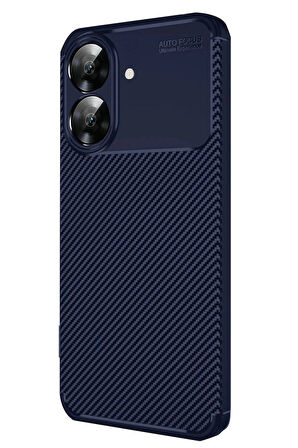 Realme Note 60 Kılıf Auto Focus Karbon Kapak - Lacivert