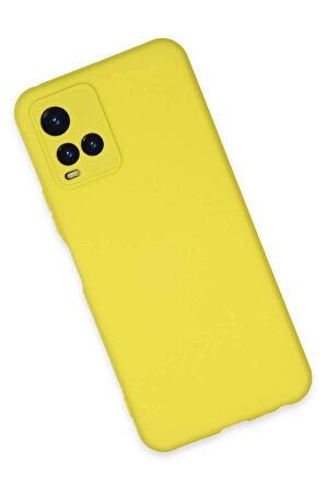 Vivo Y21S Kılıf Nano içi Kadife Silikon - Sarı