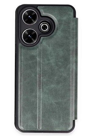 Xiaomi Redmi 13 4G Kılıf Flip Cover - Koyu Yeşil