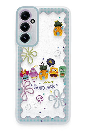Samsung Galaxy A14 4G Kılıf Sweet Desenli Silikon Kapak - Açık Mavi