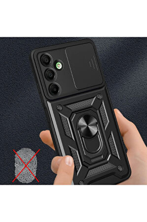 Samsung Galaxy A16 5G Kılıf Pars Lens Yüzüklü Silikon - Kırmızı