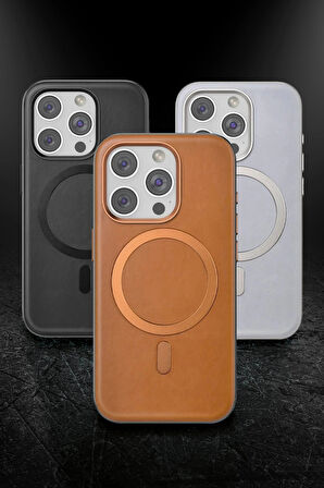 Venco iPhone 16 Pro Max Puskas Magsafe Kapak - Açık Kahve