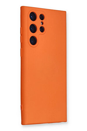 Samsung Galaxy S24 Ultra Kılıf Nano içi Kadife Silikon - Turuncu