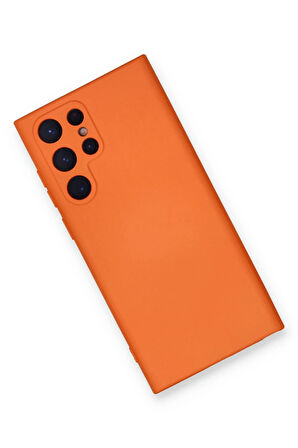 Samsung Galaxy S24 Ultra Kılıf Nano içi Kadife Silikon - Turuncu