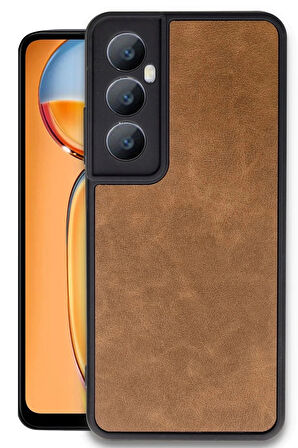 Realme C65 Kılıf Aras Deri Kapak - Taba