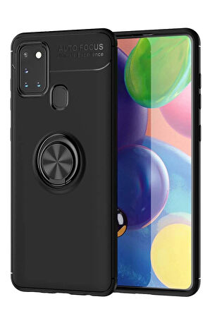 Samsung Galaxy M31 Kılıf Range Yüzüklü Silikon - Siyah