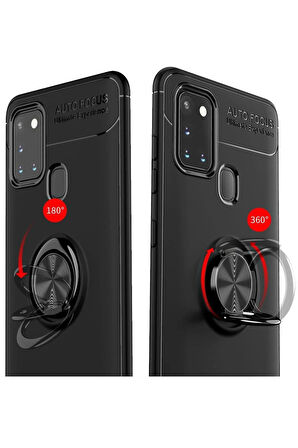 Samsung Galaxy M31 Kılıf Range Yüzüklü Silikon - Siyah