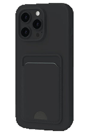 iPhone 16 Pro Max Kılıf Kelvin Kartvizitli Silikon - Siyah
