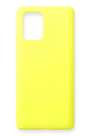 Samsung Galaxy A91 / S10 Lite Kılıf Nano içi Kadife Silikon - Sarı
