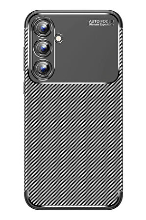 Samsung Galaxy A15 4G Kılıf Auto Focus Karbon Kapak - Siyah