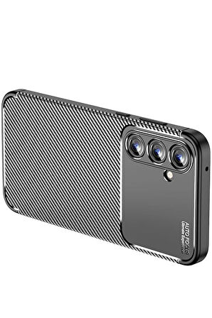 Samsung Galaxy A15 4G Kılıf Auto Focus Karbon Kapak - Siyah